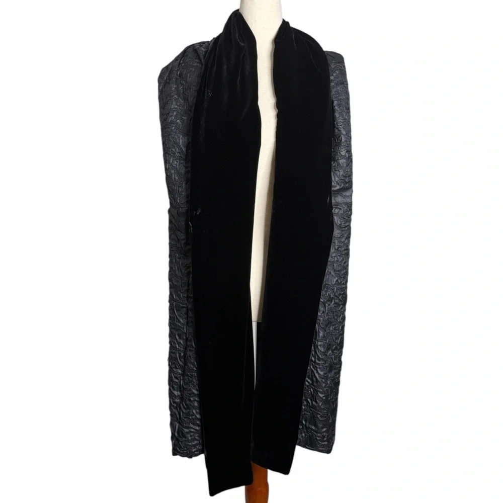 Eileen Fisher Black Classy Velvet Scarf Shawl‎